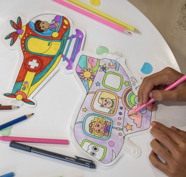 Ara Créative Opblaasbare kleurplaat - Vliegtuig/Helicopter