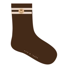 Elle and Rapha SMILEY socks - taupe