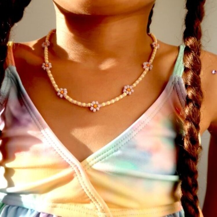 LOVEissue Necklace Daisy sunshine/pink