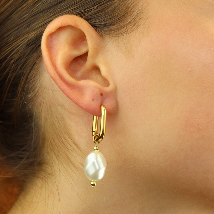 Camps&Camps Pearl Bead Earrings  - Ovaal