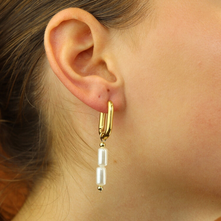 Camps&Camps Pearl Bead Earrings  - Dubbel