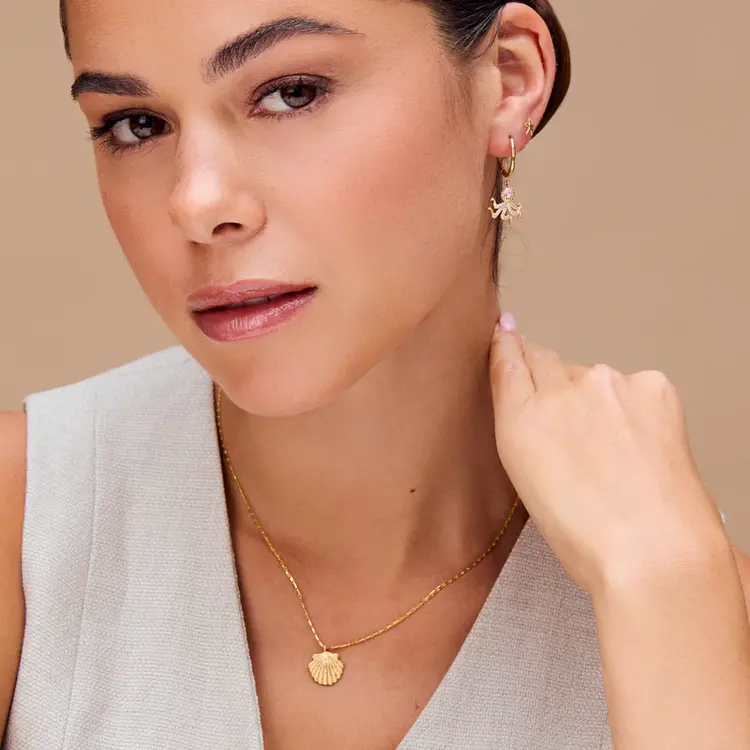 Orelia Shell Charm Necklace - Pale Gold