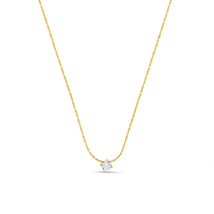 Orelia Fine Stationed Crystal Collar Necklace - Pale Gold