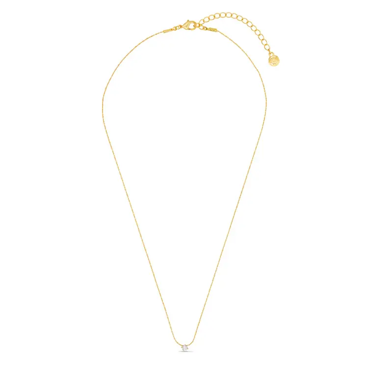 Orelia Fine Stationed Crystal Collar Necklace - Pale Gold
