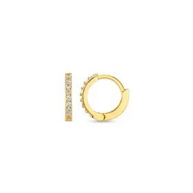 Orelia Pave Huggie Hoop 12 mm - Pale Gold