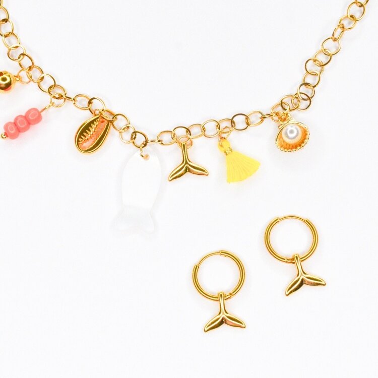 Feestbeest Bedelarm- enkelbandje White Fish