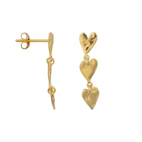 Bibi Camille Medium Three Hearts Stud Earring