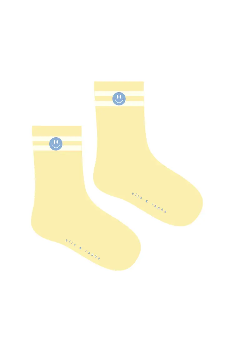 Elle and Rapha SMILEY butter yellow - socks