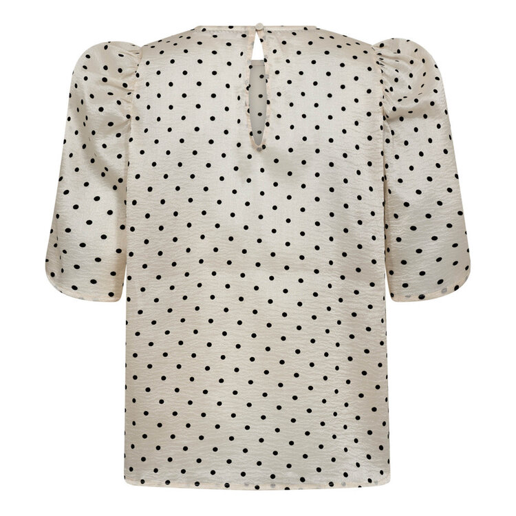 Co'Couture Dilan Dot SS Blouse - Powder