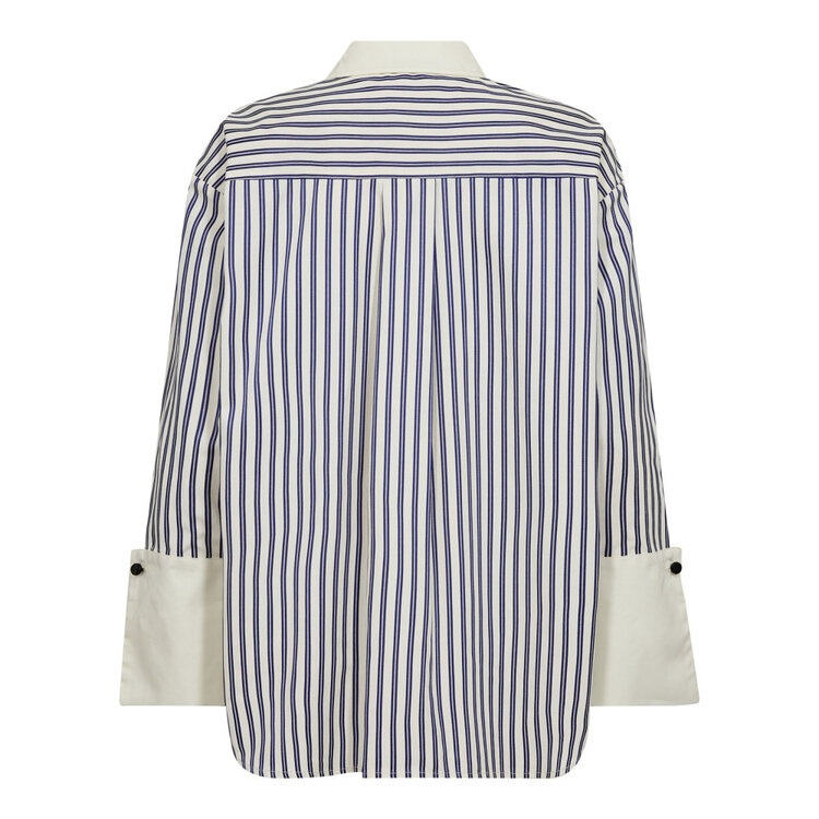 Co'Couture Samson Stripe Cuff Shirt - Navy