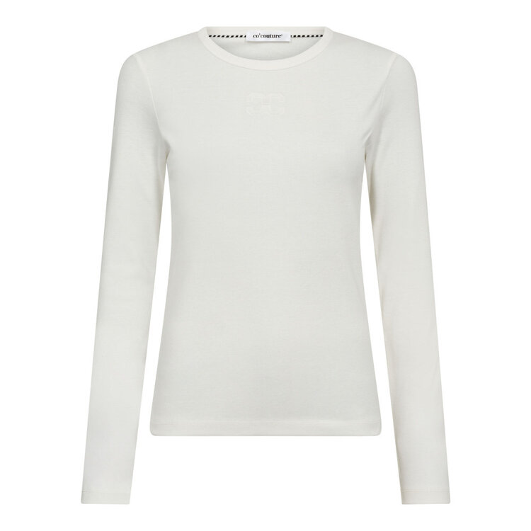 Co'Couture Granny Embroidery LS Tee - Offwhite