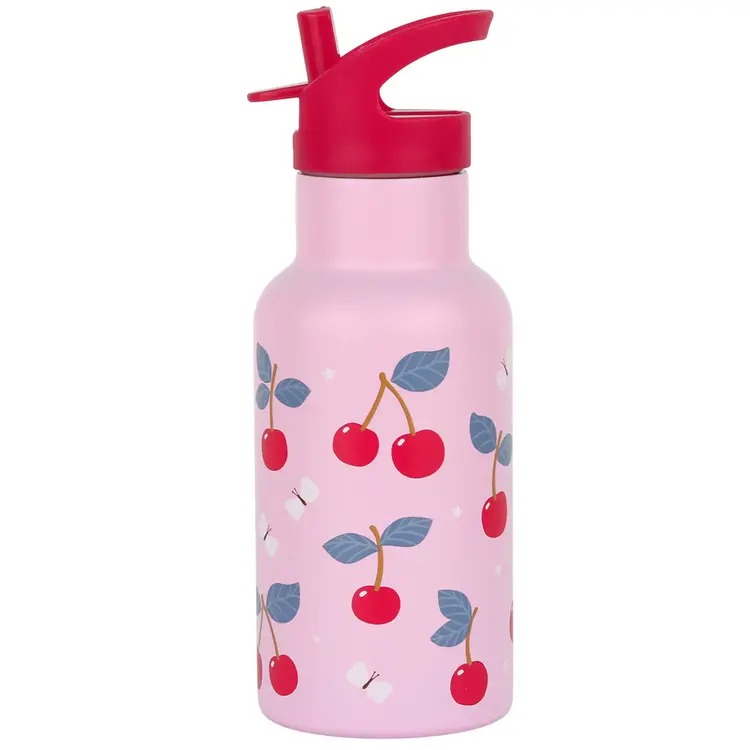 A Little Lovely Company RVS drinkfles kersen