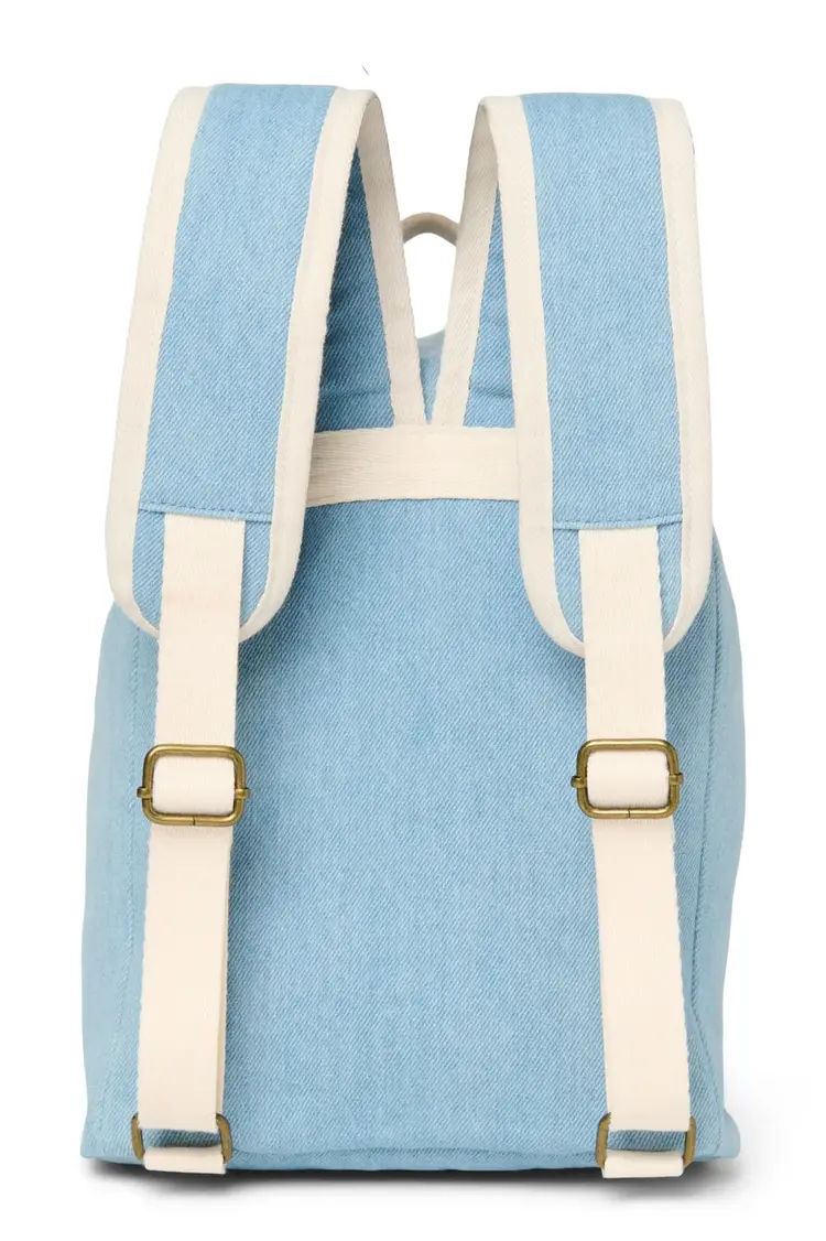 Studio Noos Denim Solid Midi Backpack Drawstring - Blue