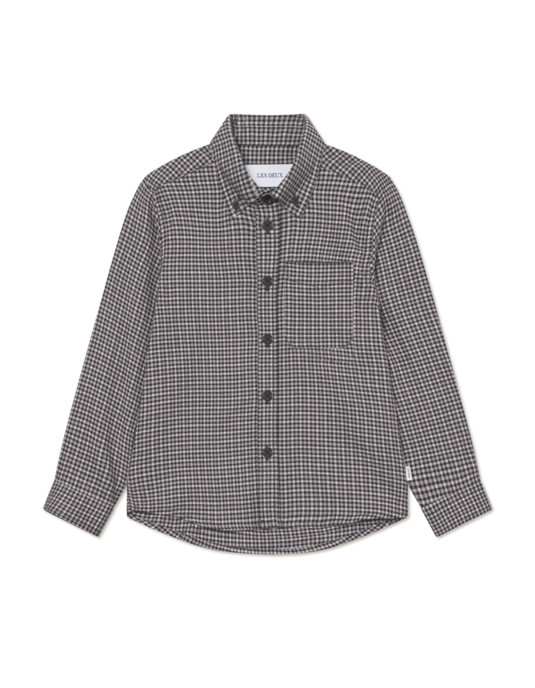 Les Deux Konrad Check Flannel Shirt - Gargoyle
