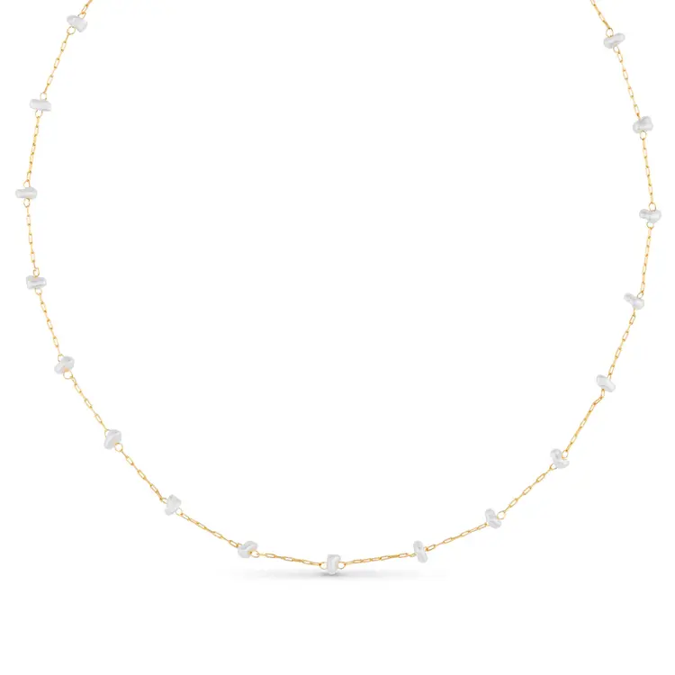 Orelia Pearl stationed chain necklace