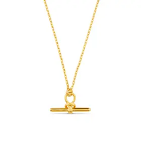 Dainty T-bar knot Necklace - Pale Gold