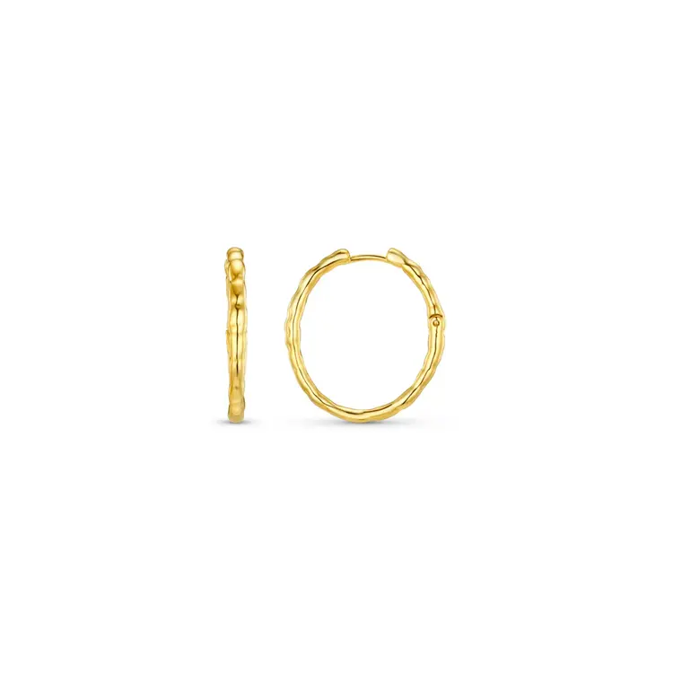 Polished molten oval mid size- Pale Gold
