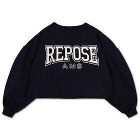 Repose Crop Heart Sweater - Graphite Night