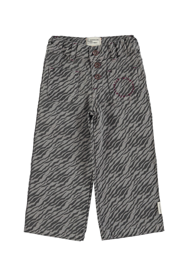 Piupiuchick Flare trousers - Grey w/ zebra print