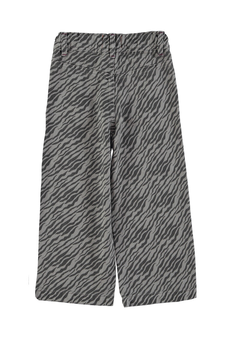 Piupiuchick Flare trousers - Grey w/ zebra print