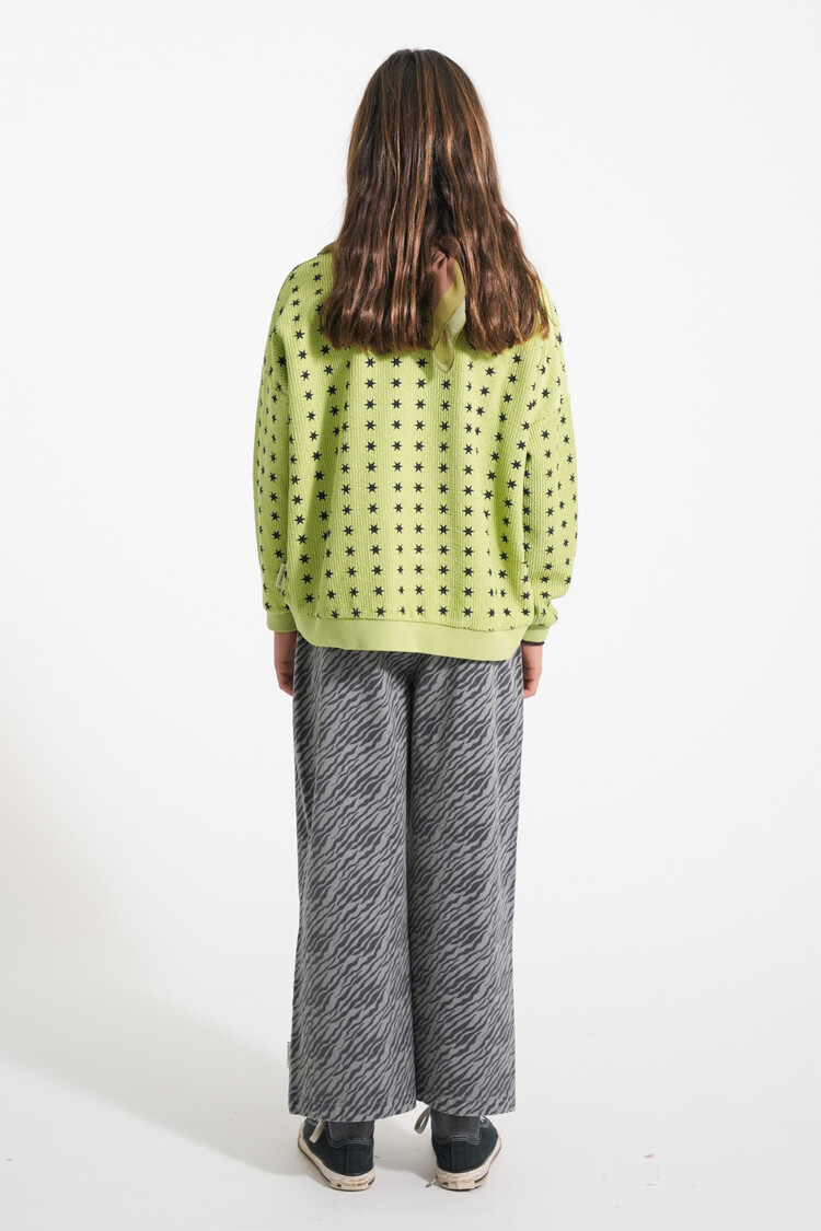 Piupiuchick Flare trousers - Grey w/ zebra print