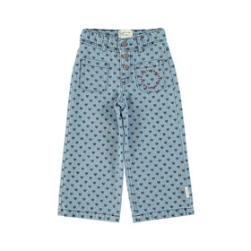 Piupiuchick Flare trousers - washed blue denim /black hearts