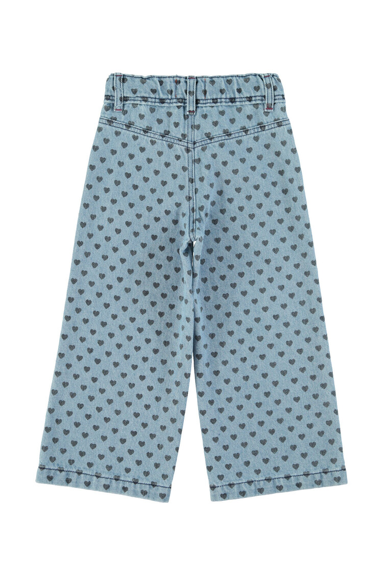 Piupiuchick Flare trousers - washed blue denim /black hearts