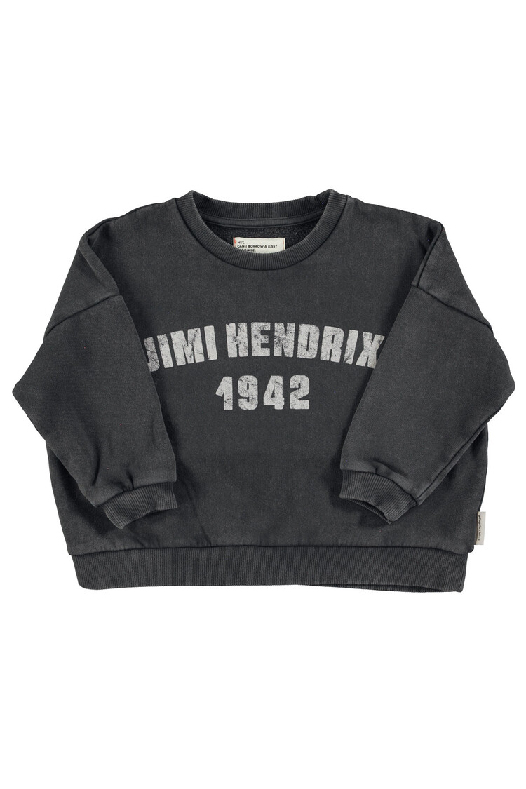 Piupiuchick Sweatshirt - Faded black w/ "Jimi Hendrix" print