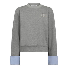 Co'Couture Daniella Cuff Sweat - Grey Melange