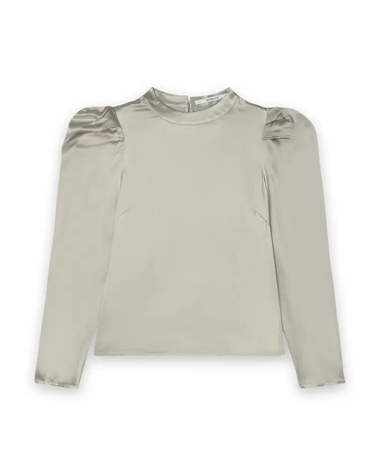 Homage Top With Puffy Sleeves- Champagne