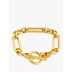 Rectangular link T-bar Bracelet - gold pl