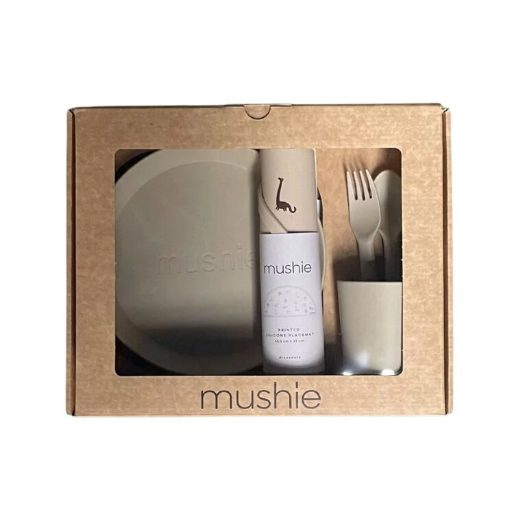 Mushie Giftbox Dinnerware Round - Vanilla