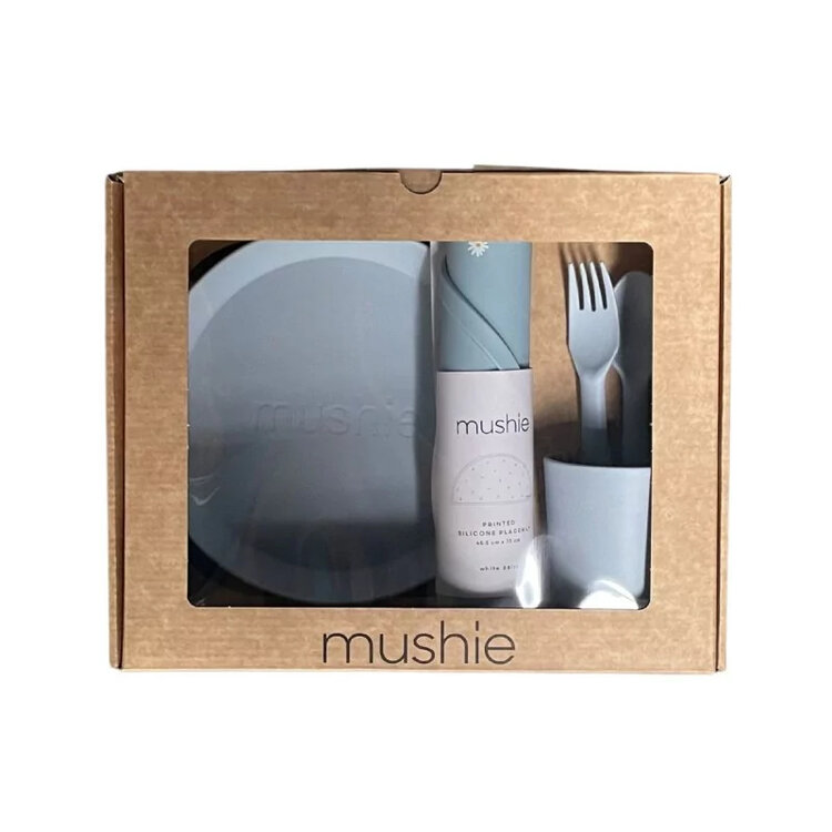 Mushie Giftbox Dinnerware Round - Powder Blue