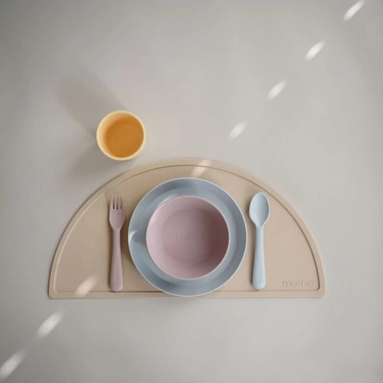 Mushie Fork & Spoon - Powder Blue