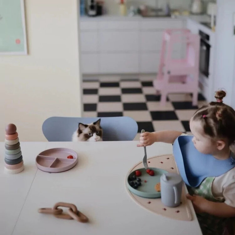 Mushie Silicone Plate - Cambridge Blue