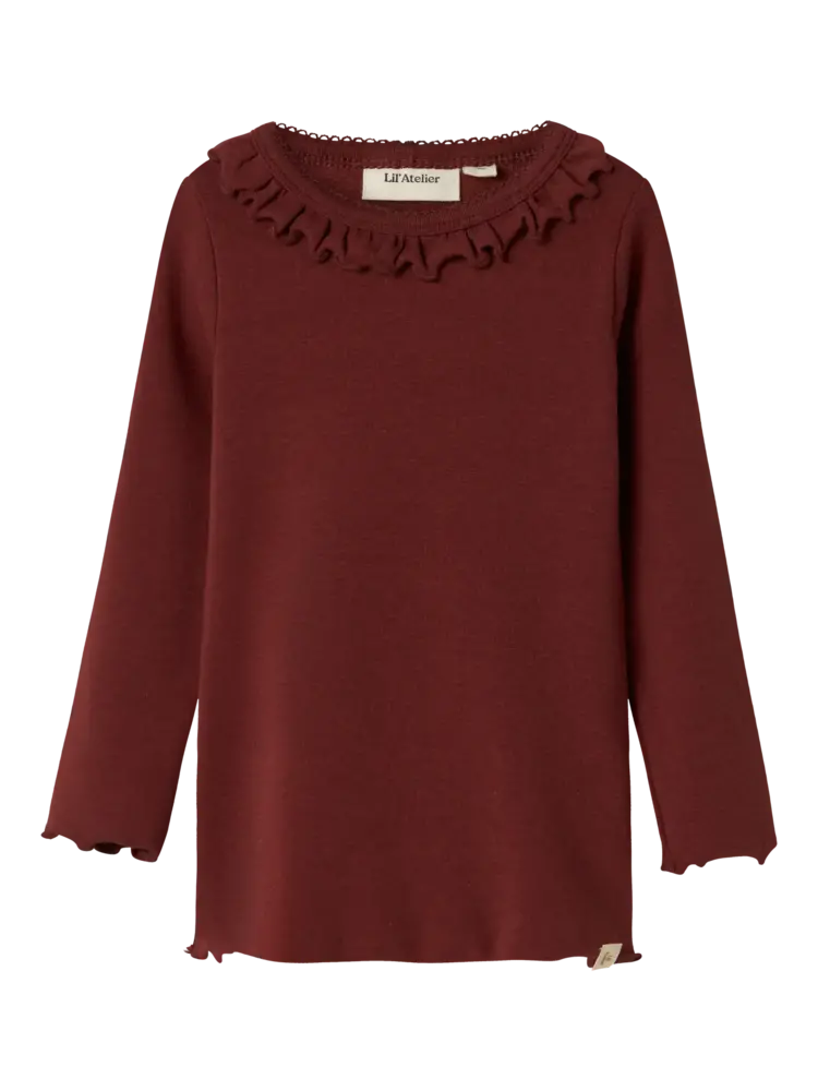 Lil'Atelier Gayo LS Slim Top - Hot Chocolate
