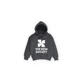 The New Society Logo Hood Sweatshirt - Galactic Grey Melange