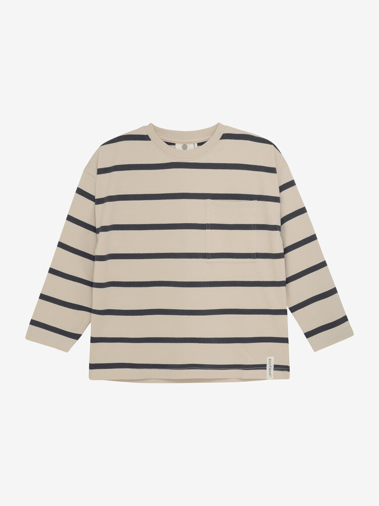 Enfant Tshirt LS Stripe Oversize - Ebony