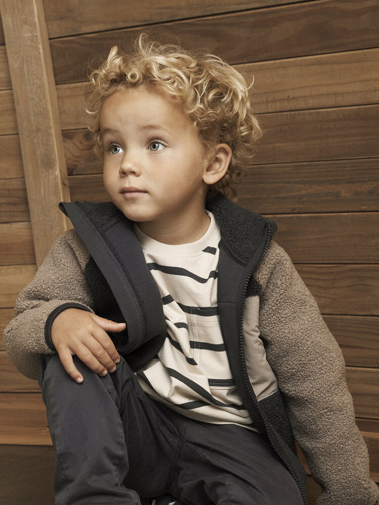 Enfant Tshirt LS Stripe Oversize - Ebony