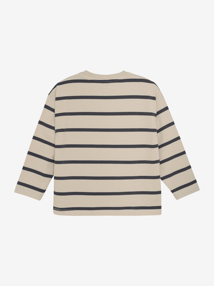 Enfant Tshirt LS Stripe Oversize - Ebony