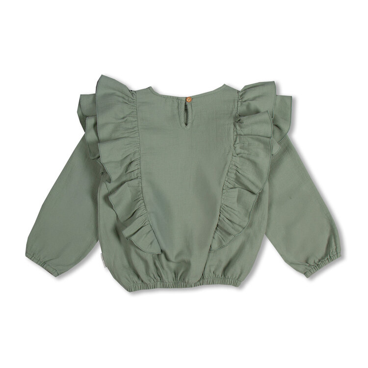 Petit Blush Ruffle Blouse - Iceberg Green