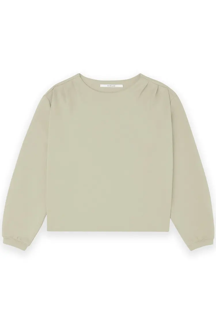Homage Longsleeve Sweater With Shoulder Pleats - Sand