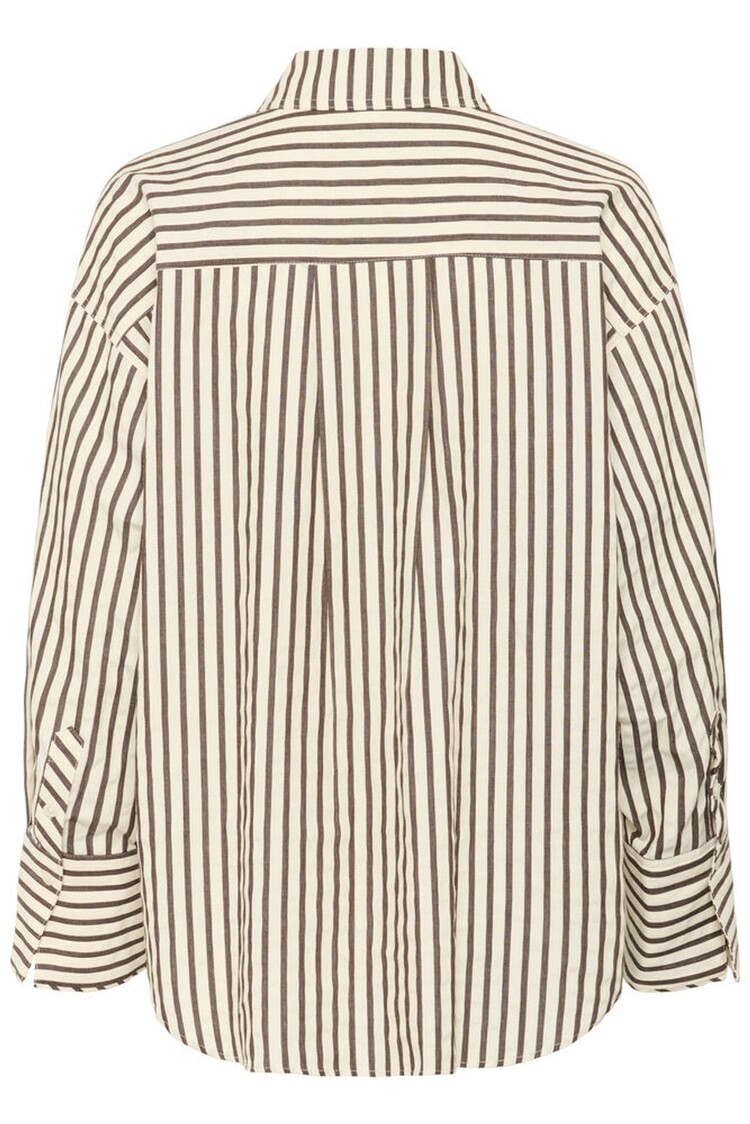 Soaked Toledo Shirt LS - White & Chocolat