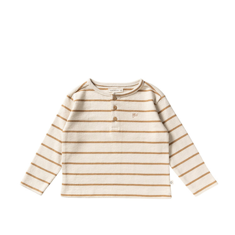 YourWishes Stripe Terry Relaxed Longsleeve - Multicolor