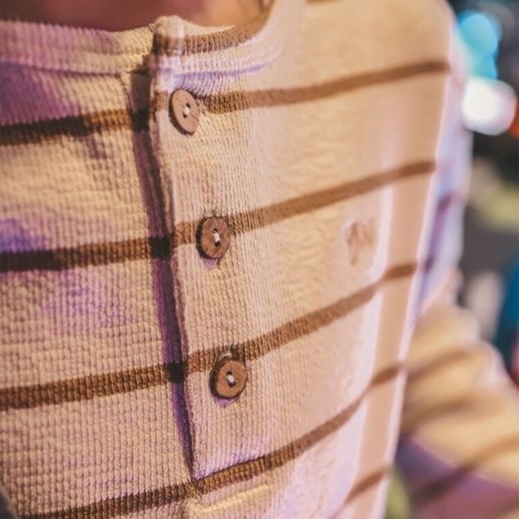 YourWishes Stripe Terry Relaxed Longsleeve - Multicolor