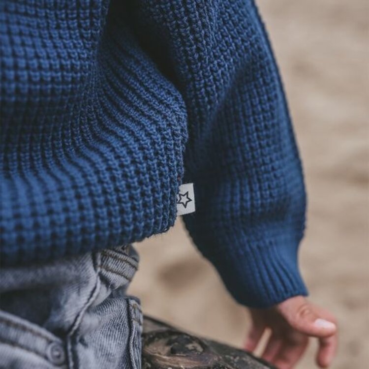 YourWishes Knit Chunky Sweater - Blue Wing Tale