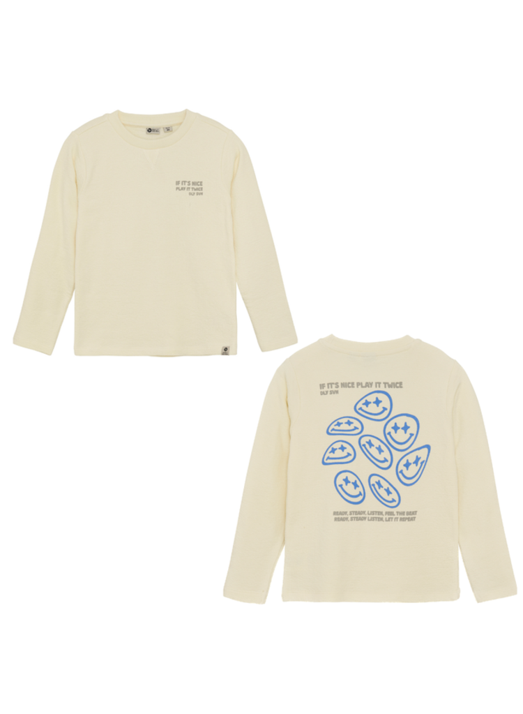 Daily7 T-Shirt Longsleeve Backprint - Offwhite
