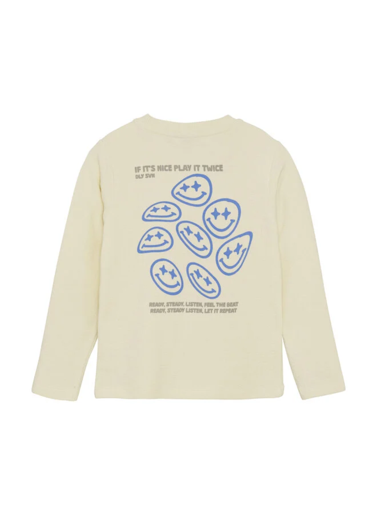 Daily7 T-Shirt Longsleeve Backprint - Offwhite