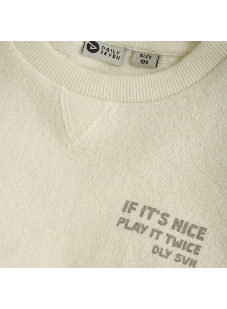 Daily7 T-Shirt Longsleeve Backprint - Offwhite