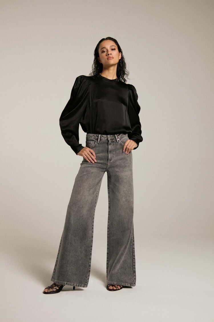Homage Rosie Extra Wide Leg Jeans - Random Washed Grey